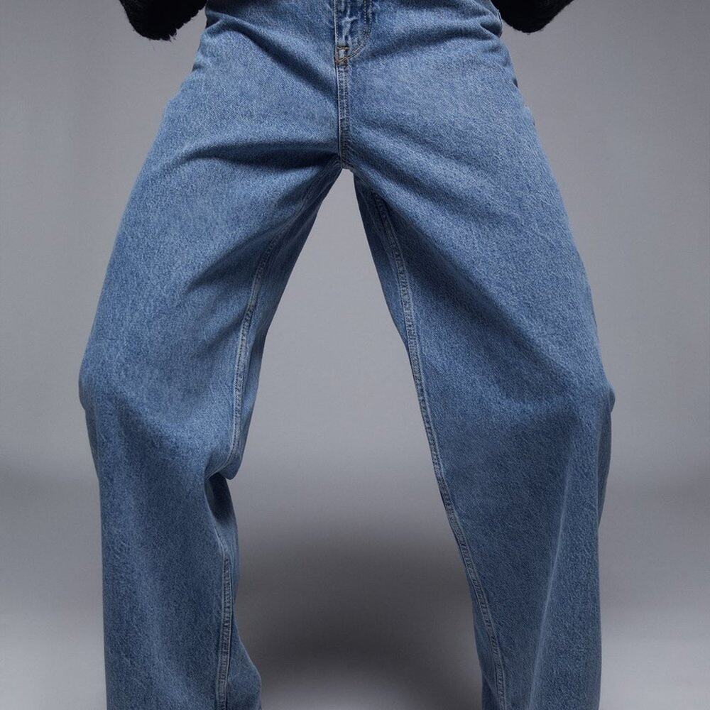 NEW ZARA BAGGY WIDE LEG JEANS - Picture 7 of 15